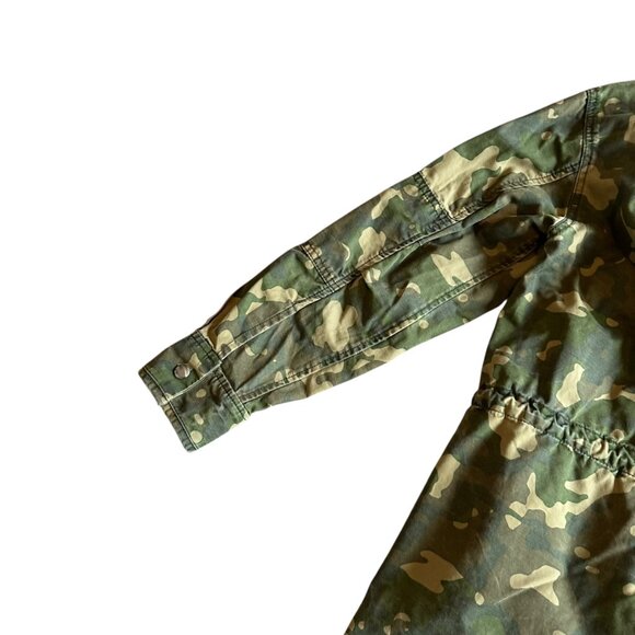 Gap Camo Print Jacket Coat Anorak Faux Fur Lined Hood Zip-Out Lining Size Small - Picture 11 of 16